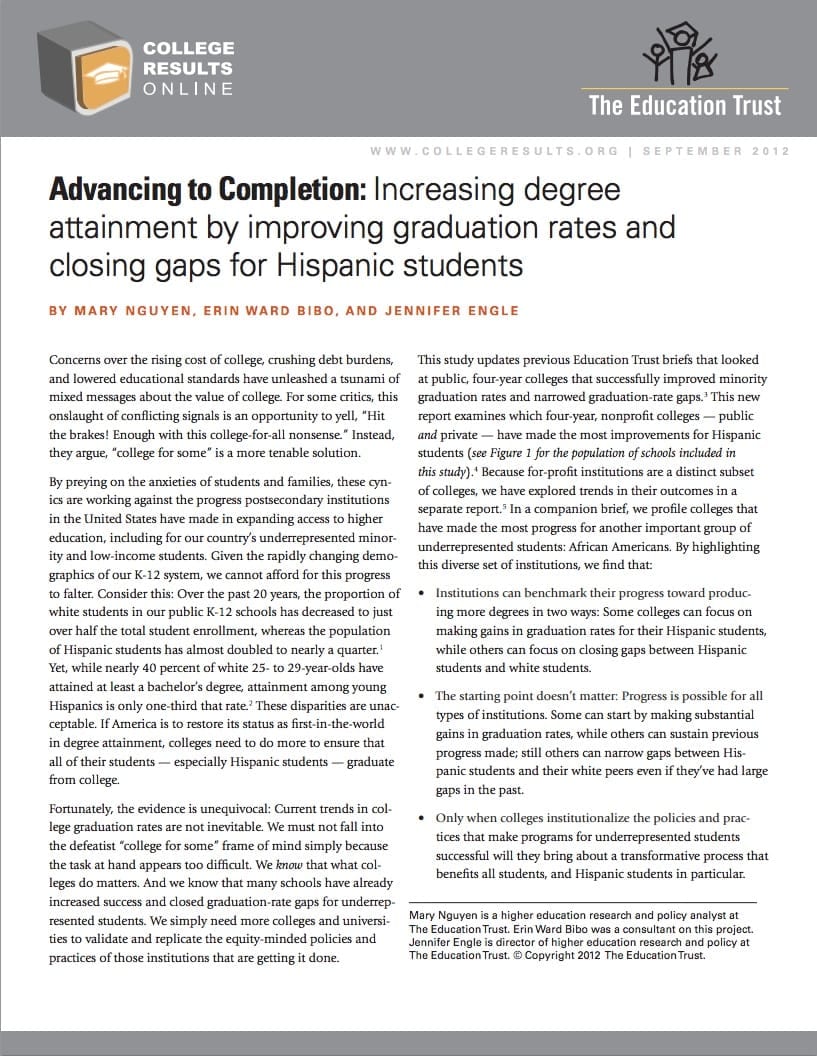 Advancing To Completion Increasing Degree Attainment By Improving
