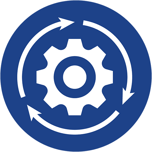 icon a gear with arrows around it