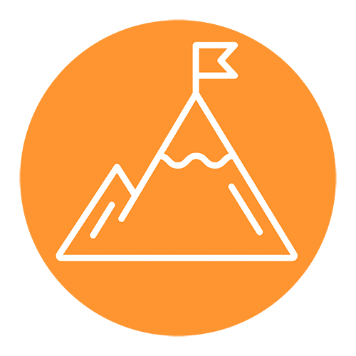 icon a mountain with a flag on top