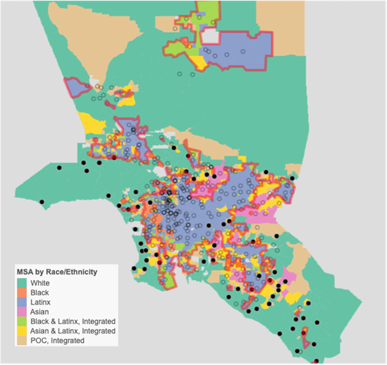 Figure 2: Recruitment Redlining of Black and Latinx Communities in the Los Angeles MSA