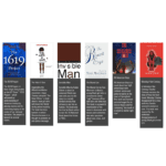 A collage of book covers and descriptions