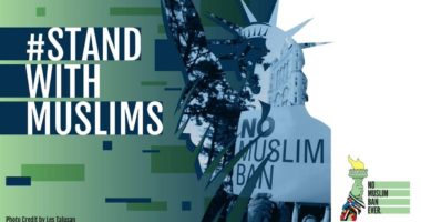 Stand With Muslim Rally Graphic