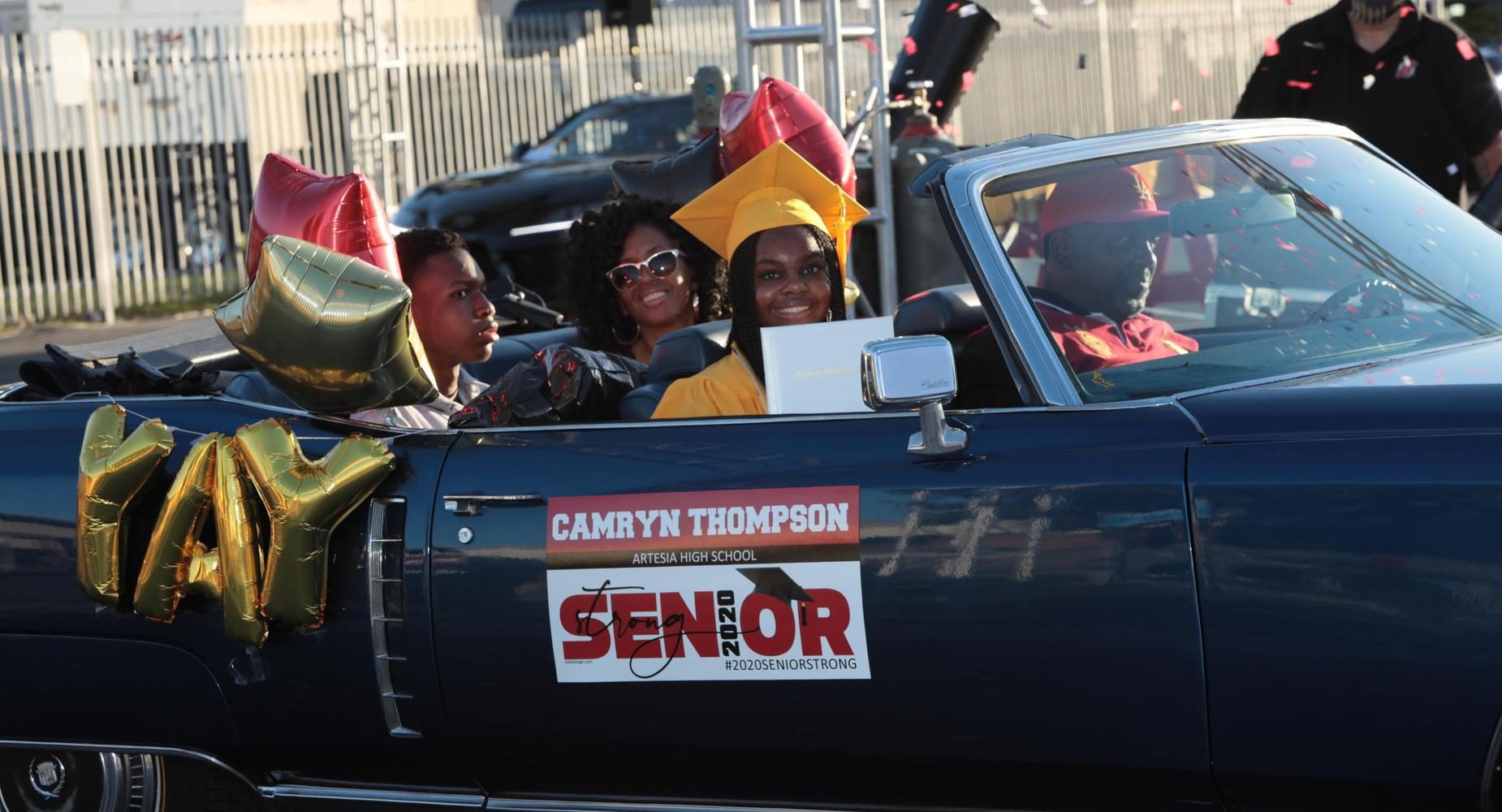 High school senior graduation car parade