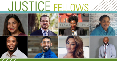 Headshots of diverse males & female Justice Fellows