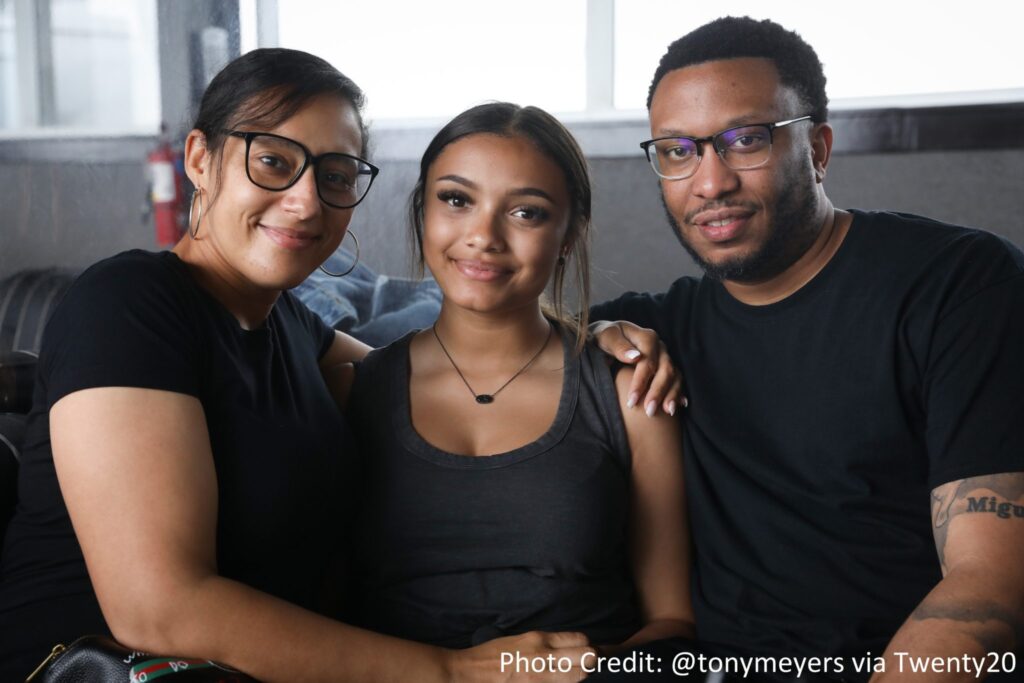 Black parents with their teenage girl