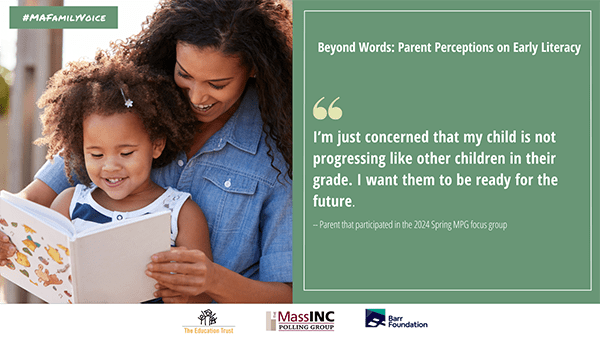 Beyond words: parent perceptions on early literacy. I'm just concerned that my child is not progressing like other children in their grade. I want them to be ready for the future. Parent that participated in the 2024 MPG focus group