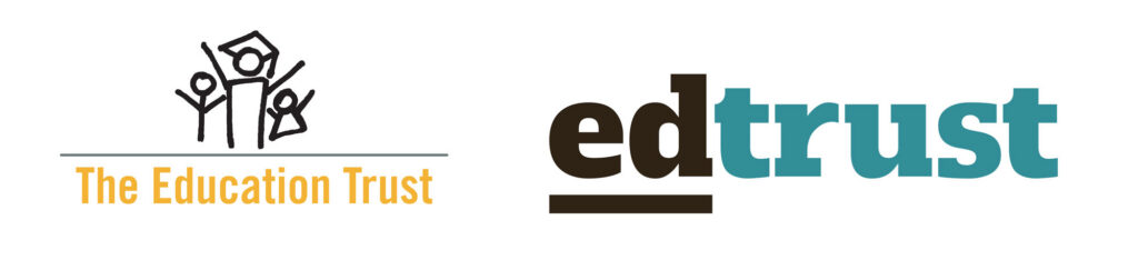 old and new EdTrust logos side by side