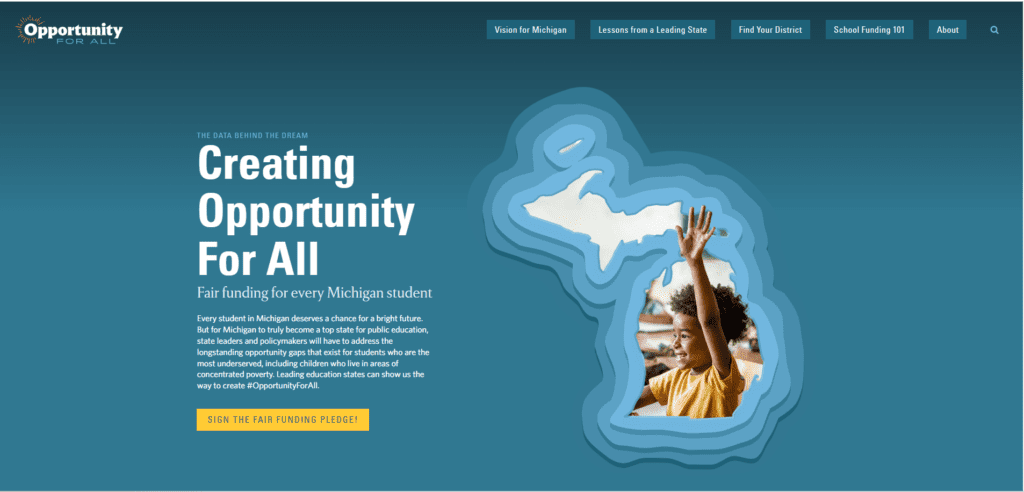 Opportunity for All website homepage screenshot